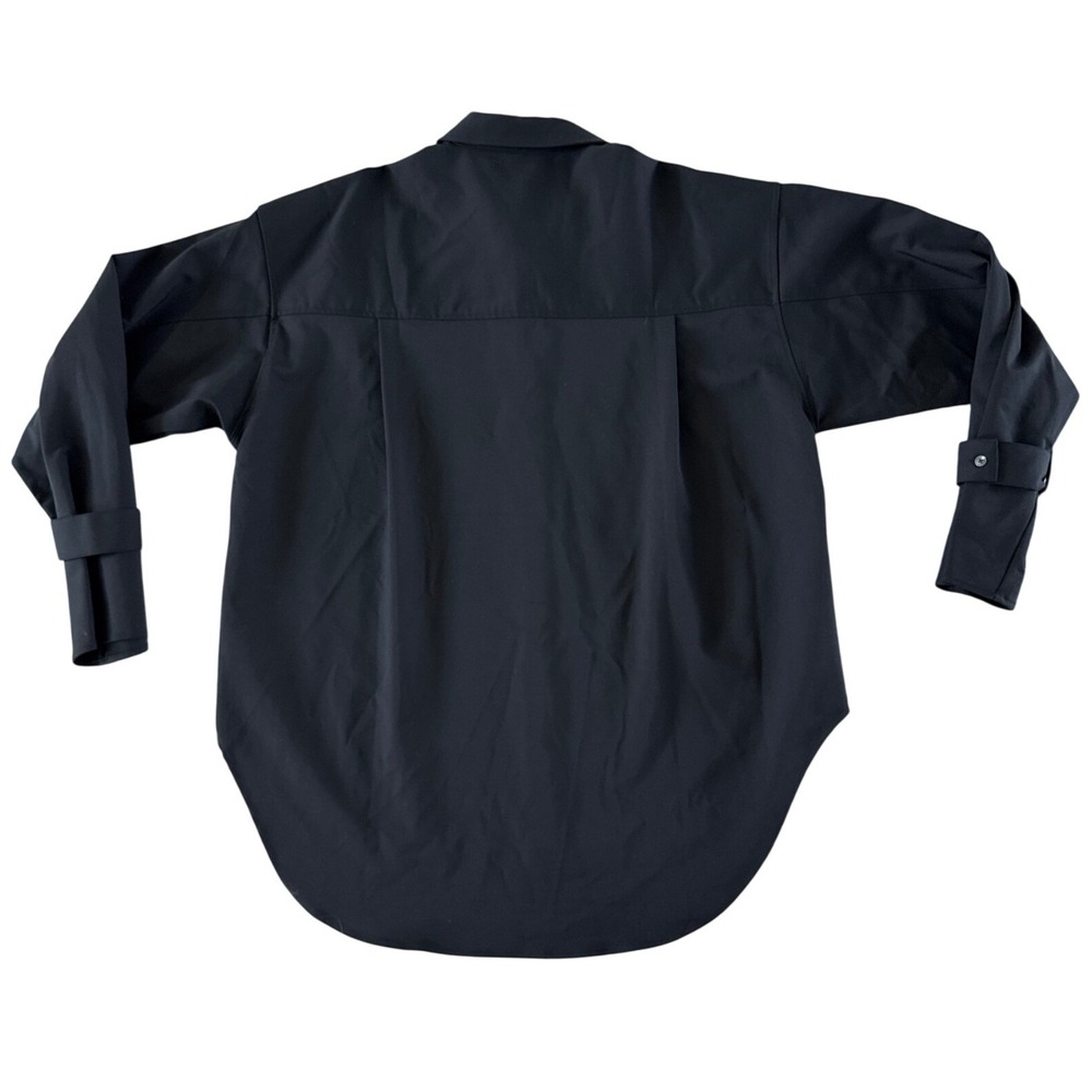 Good American TABBED POPLIN SHIRT GWT0108 BLACK001 Size 3/4 L/XL $125 - Picture 12 of 12